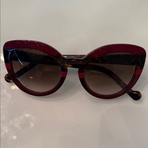 Louis Vuitton Burgundy and Brown Cat-Eye Sunglasses
